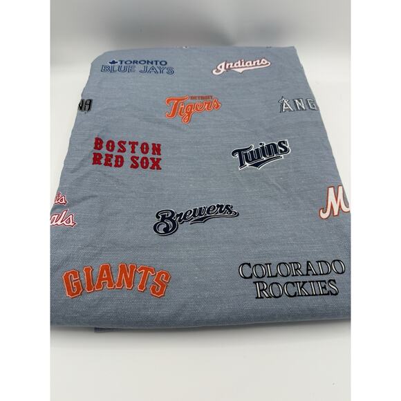 POTTERY BARN TEEN MLB National League Baseball Logo FULL Flat Sheet - Picture 1 of 7